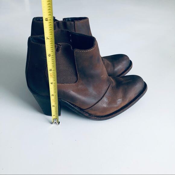 Anthro Jeffrey Campbell Women's 6 Leather Boho Bootie Brown - Picture 4 of 14